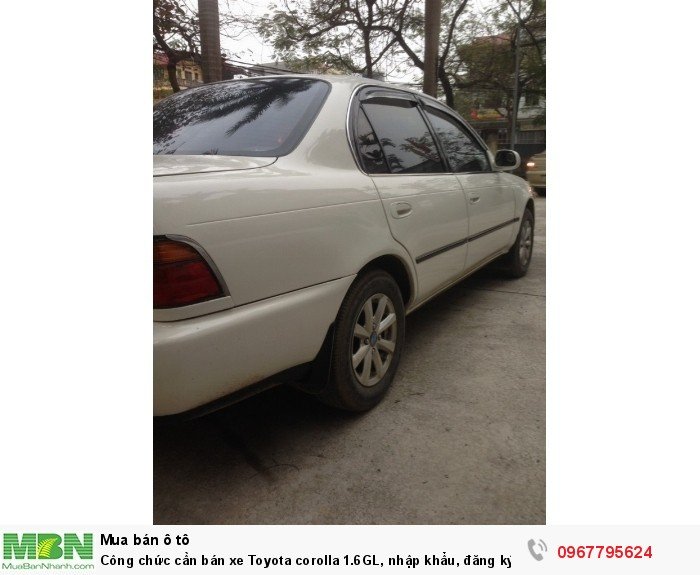 Công chức cần bán xe Toyota corolla 1.6GL, nhập khẩu, đăng ký lần đầu 1998,