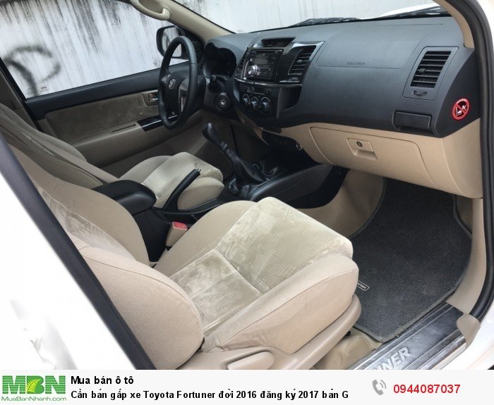 Cần bán gấp xe Toyota Fortuner đời 2016 đăng ký 2017 bản G