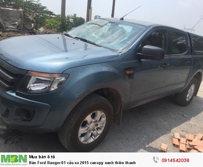 Bán Ford Ranger 01 cầu sx 2015 canopy xanh thiên thanh