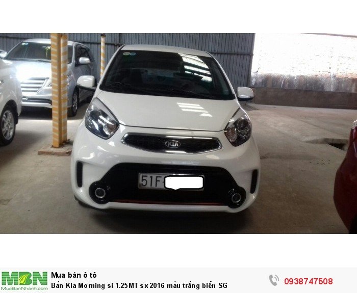 Bán Kia Morning si 1.25MT sx 2016 màu trắng biển SG