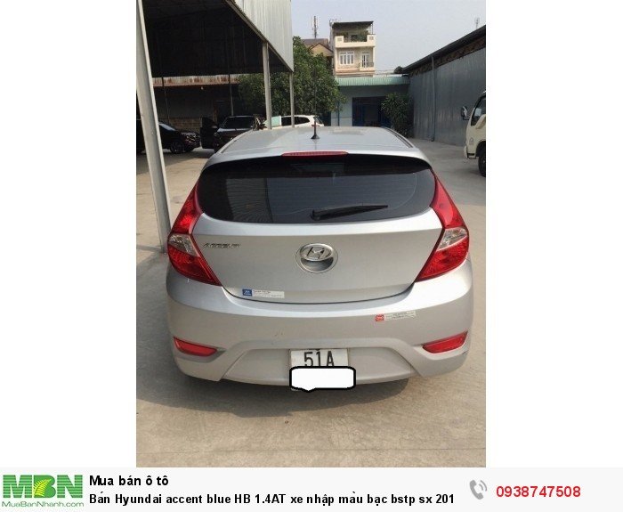 Bán Hyundai accent blue HB 1.4AT xe nhập màu bạc bstp sx 2014