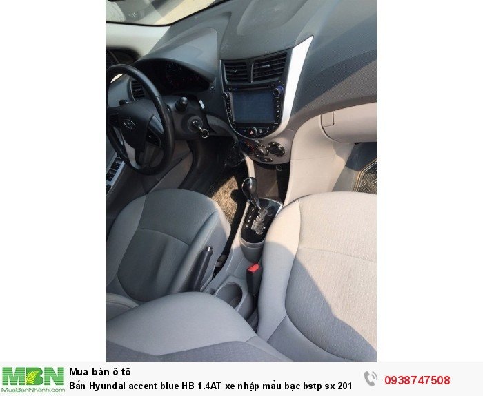 Bán Hyundai accent blue HB 1.4AT xe nhập màu bạc bstp sx 2014