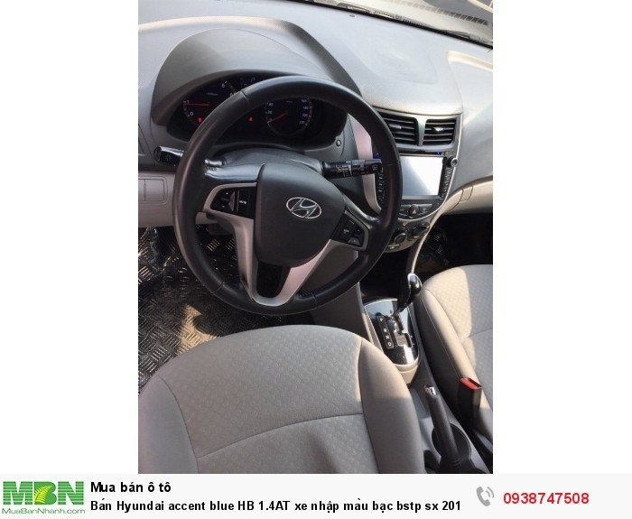 Bán Hyundai accent blue HB 1.4AT xe nhập màu bạc bstp sx 2014