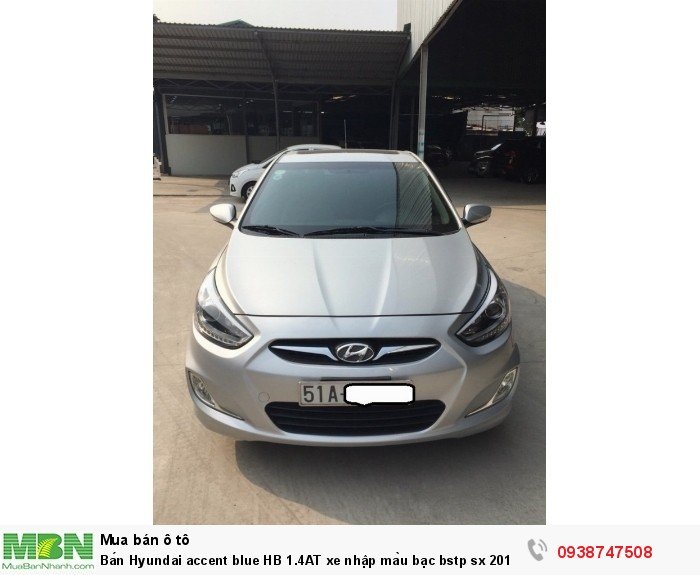 Bán Hyundai accent blue HB 1.4AT xe nhập màu bạc bstp sx 2014