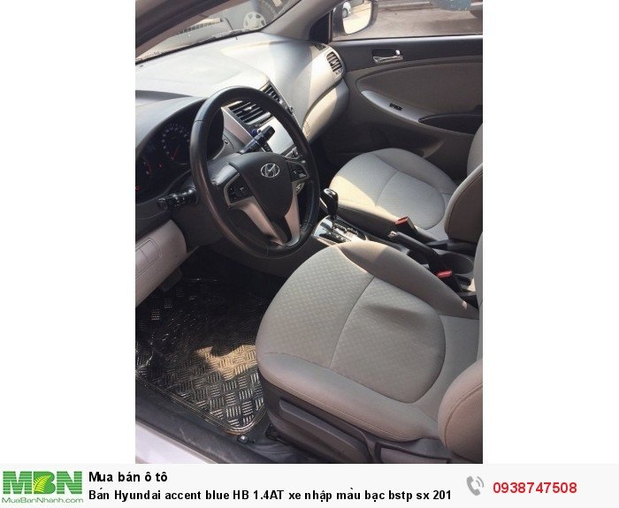 Bán Hyundai accent blue HB 1.4AT xe nhập màu bạc bstp sx 2014