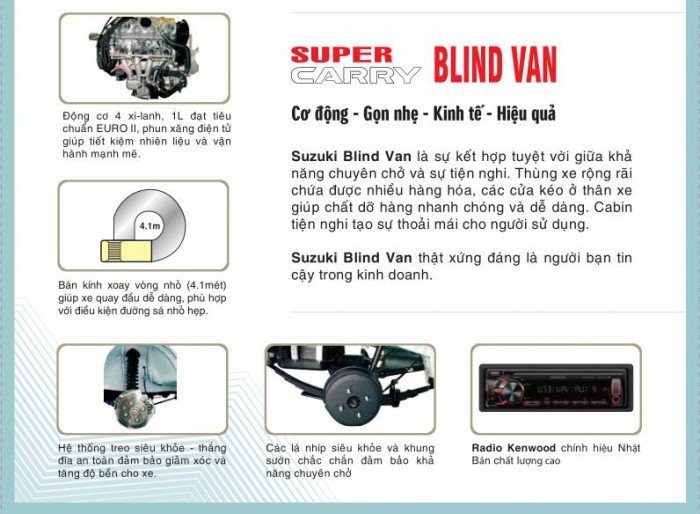 Cần bán xe tải Van- suzuki blind van tiêu chuẩn EURO 4 khuyến mại 100% thuế TB.