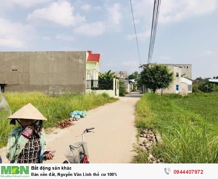 Bán nền đất, Nguyễn Văn Linh thổ cư 100%