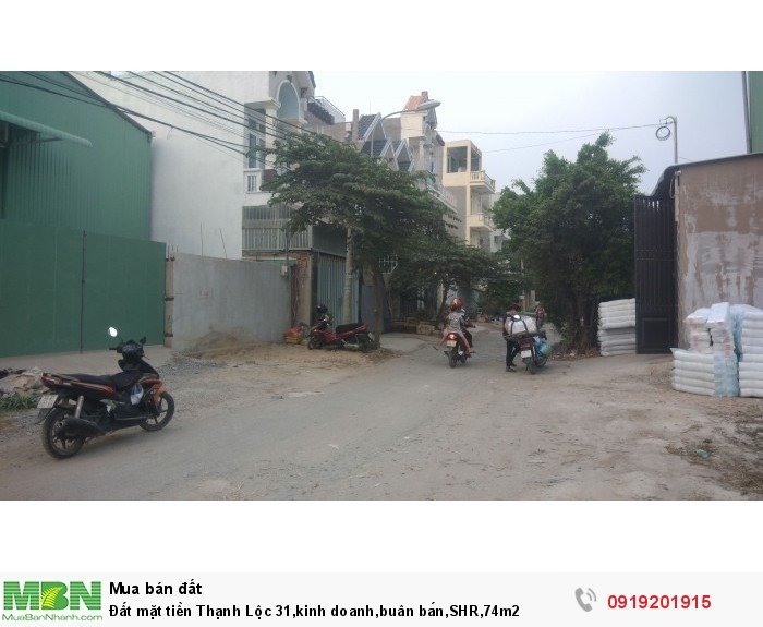 Đất mặt tiền Thạnh Lộc 31,kinh doanh,buân bán,SHR,74m2