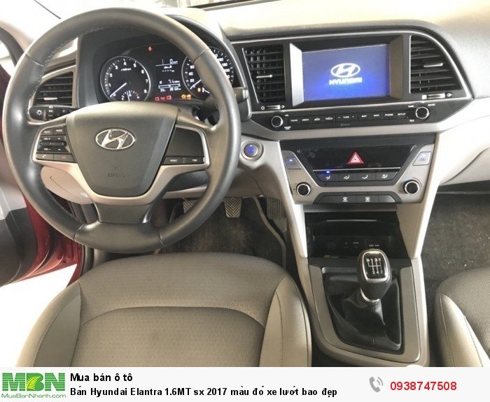 Bán Hyundai Elantra 1.6MT sx 2017 màu đỏ xe lướt bao đẹp