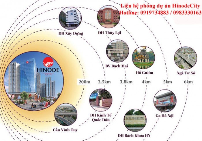 Bán căn hộ 2PN HinodeCity full nội thất, vị trí đẹp tại 201 Minh Khai
