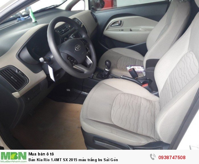 Bán Kia Rio 1.4MT SX 2015 màu trắng bs Sài Gòn