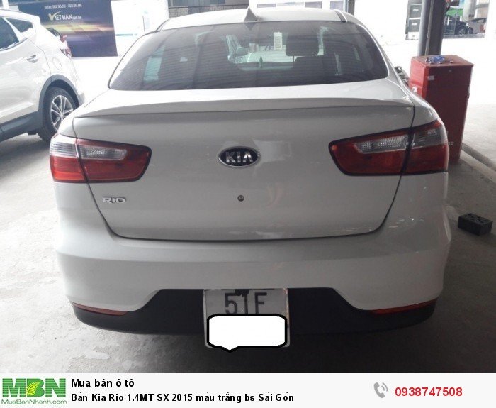 Bán Kia Rio 1.4MT SX 2015 màu trắng bs Sài Gòn