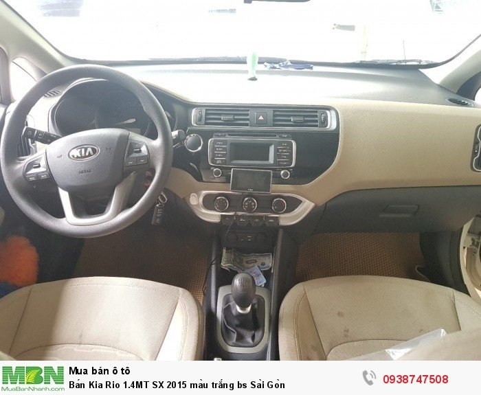 Bán Kia Rio 1.4MT SX 2015 màu trắng bs Sài Gòn
