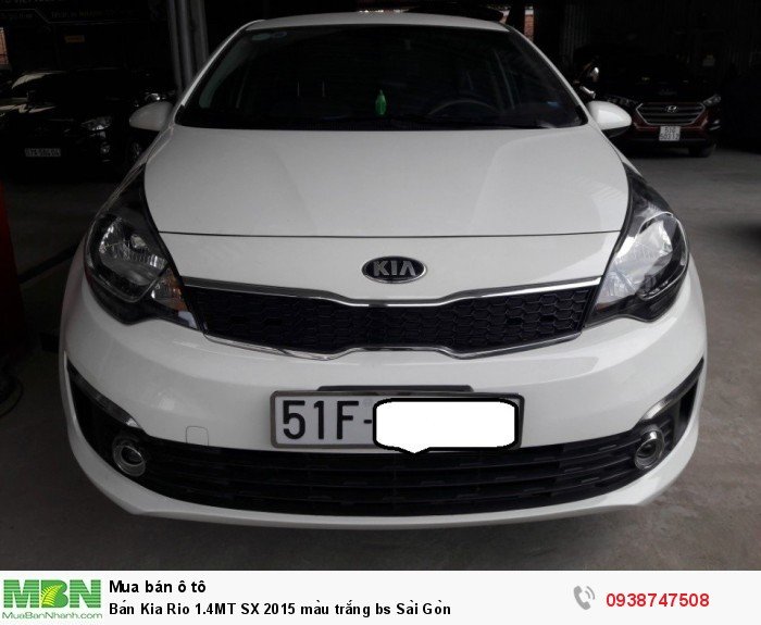 Bán Kia Rio 1.4MT SX 2015 màu trắng bs Sài Gòn