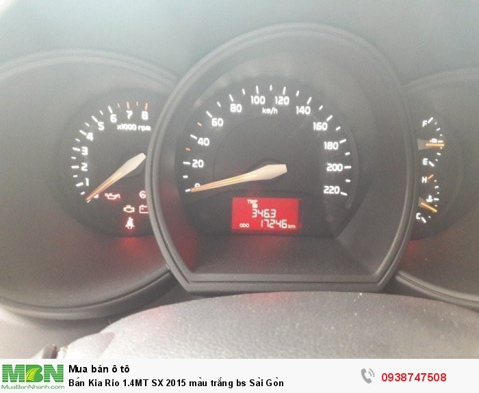 Bán Kia Rio 1.4MT SX 2015 màu trắng bs Sài Gòn