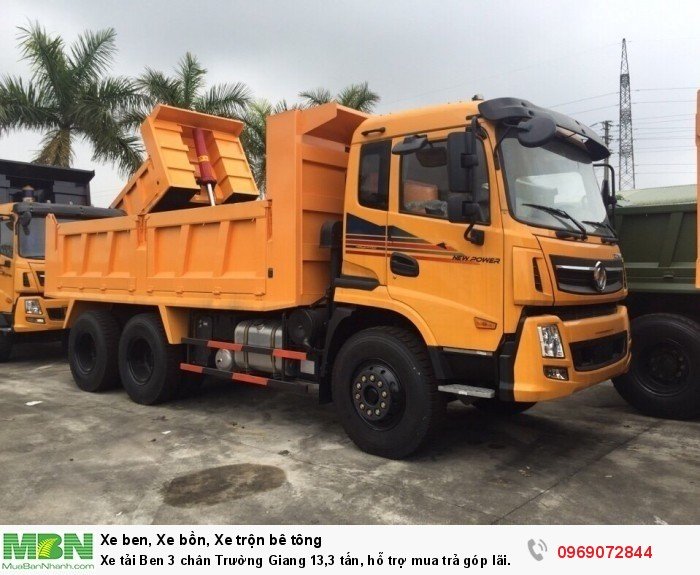 Xe tải Ben 3 chân Trường Giang 13,3 tấn, hỗ trợ mua trả góp lãi xuất thấp