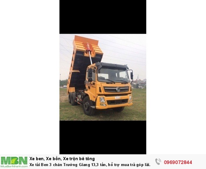 Xe tải Ben 3 chân Trường Giang 13,3 tấn, hỗ trợ mua trả góp lãi xuất thấp