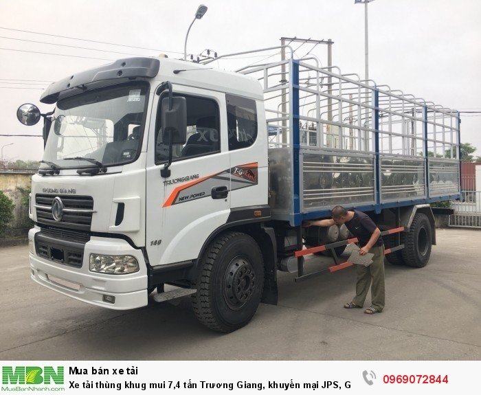 Xe tải thùng khug mui 7,4 tấn Trương Giang, khuyến mại JPS, Giá rẻ