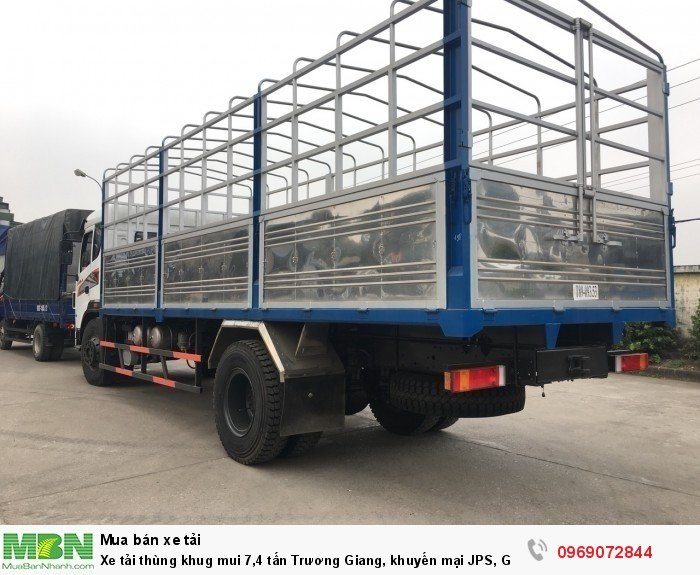 Xe tải thùng khug mui 7,4 tấn Trương Giang, khuyến mại JPS, Giá rẻ