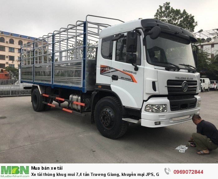 Xe tải thùng khug mui 7,4 tấn Trương Giang, khuyến mại JPS, Giá rẻ