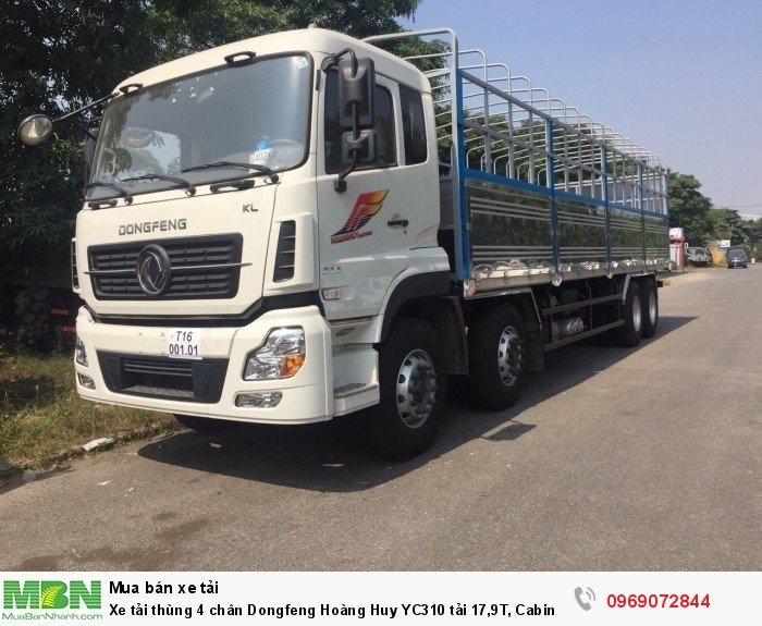 Xe tải thùng 4 chân Dongfeng Hoàng Huy YC310 tải 17,9T, Cabin bóng hơi, Hỗ trợ mua trả góp