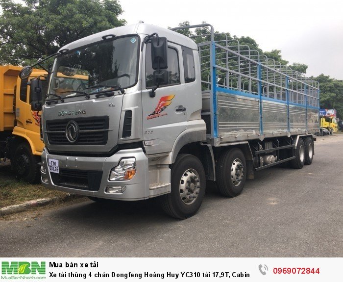Xe tải thùng 4 chân Dongfeng Hoàng Huy YC310 tải 17,9T, Cabin bóng hơi, Hỗ trợ mua trả góp