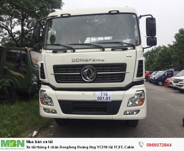 Xe tải thùng 4 chân Dongfeng Hoàng Huy YC310 tải 17,9T, Cabin bóng hơi, Hỗ trợ mua trả góp