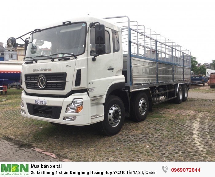 Xe tải thùng 4 chân Dongfeng Hoàng Huy YC310 tải 17,9T, Cabin bóng hơi, Hỗ trợ mua trả góp