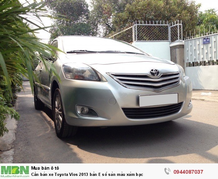 Cần bán xe Toyota Vios 2013 bản E số sàn màu xám bạc