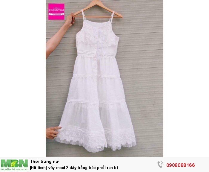 Váy maxi màu trắng 2 dây đi biển đẹp giá rẻ nhất tháng 72023