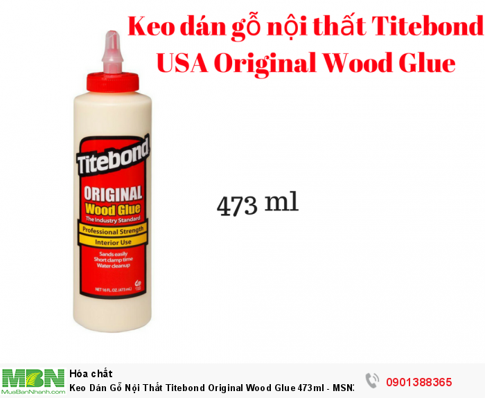 Keo Dán Gỗ Nội Thất Titebond Original Wood Glue 473ml - MSN3883483
