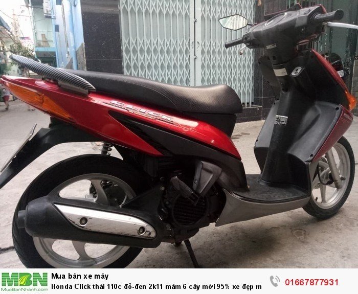 Honda Click thái 110c đỏ-đen 2k11 mâm 6 cây mới 95% xe đẹp máy êm nhẹ