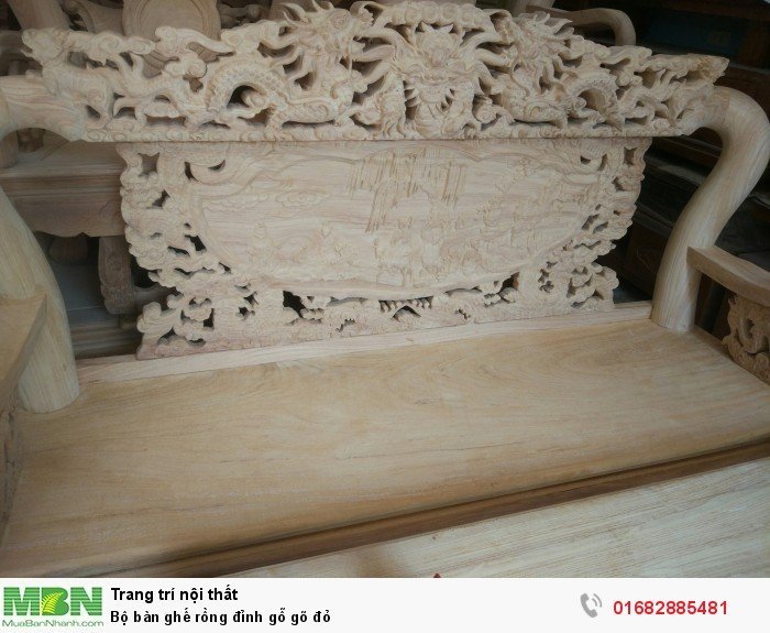 Bộ bàn ghế đồng kỵ rồng đỉnh gỗ gõ đỏ3