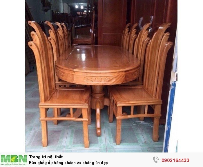 Bàn ghế gỗ phòng khách vs phòng ăn đẹp Mới 100%, giá: 26.000.000đ ...