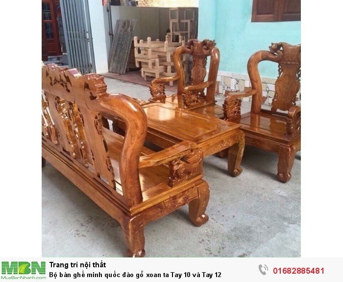 Bộ bàn ghế minh quốc đào gỗ xoan ta7