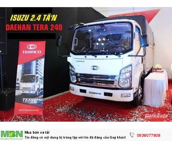 Xe tải Derhan Tera240 tải trọng 2,4 tấn chạy trong thành phố