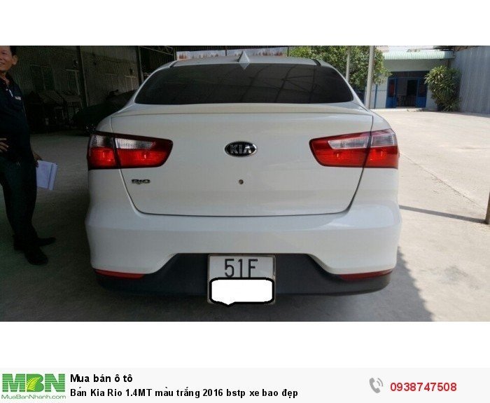 Bán Kia Rio 1.4MT màu trắng 2016 bstp xe bao đẹp