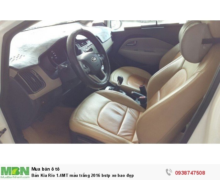 Bán Kia Rio 1.4MT màu trắng 2016 bstp xe bao đẹp