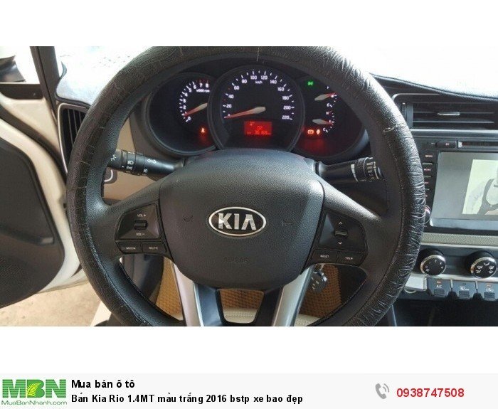 Bán Kia Rio 1.4MT màu trắng 2016 bstp xe bao đẹp