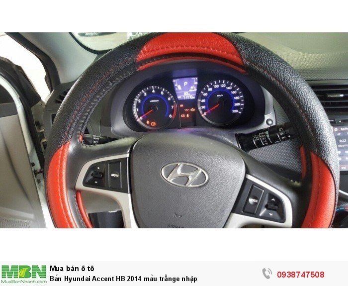 Bán Hyundai Accent HB 2014 màu trẵnge nhập