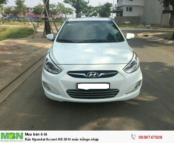 Bán Hyundai Accent HB 2014 màu trẵnge nhập