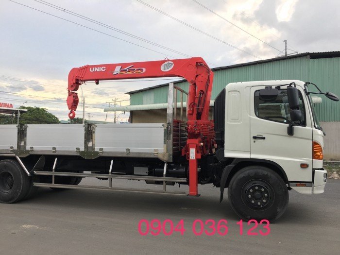 Xe tải gắn cẩu hino 15t cẩu unic 5t 5 khúc