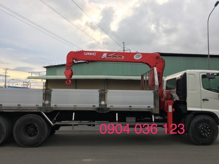 Xe tải gắn cẩu hino 15t cẩu unic 5t 5 khúc