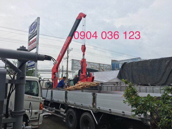 Xe tải gắn cẩu hino 15t cẩu unic 5t 5 khúc