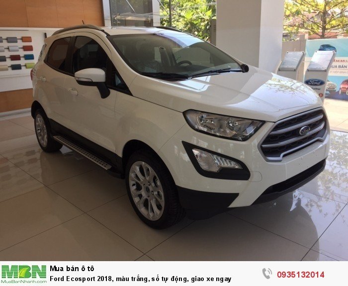 Ford Ecosport 2018, màu trắng, số tự động, giao xe ngay