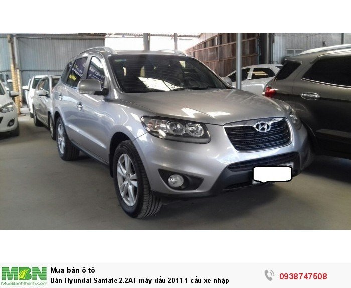 Bán Hyundai Santafe 2.2AT máy dầu 2011 1 cầu xe nhập