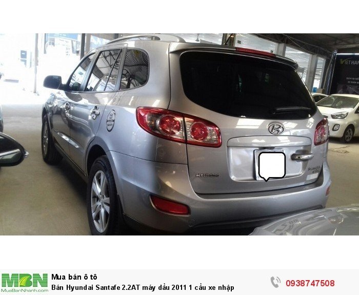 Bán Hyundai Santafe 2.2AT máy dầu 2011 1 cầu xe nhập