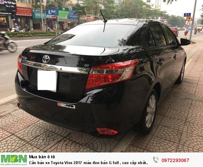 Cần bán xe Toyota Vios 2017 màu đen bản G full , cao cấp nhất của dòng vios