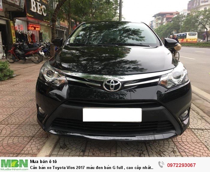 Cần bán xe Toyota Vios 2017 màu đen bản G full , cao cấp nhất của dòng vios
