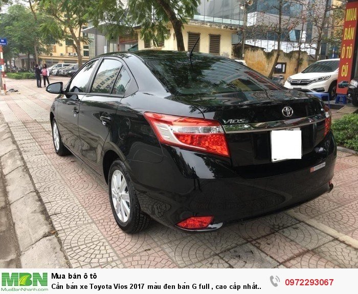 Cần bán xe Toyota Vios 2017 màu đen bản G full , cao cấp nhất của dòng vios
